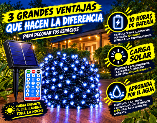 Luces de Navidad Solares 200 LED 🎄☀️