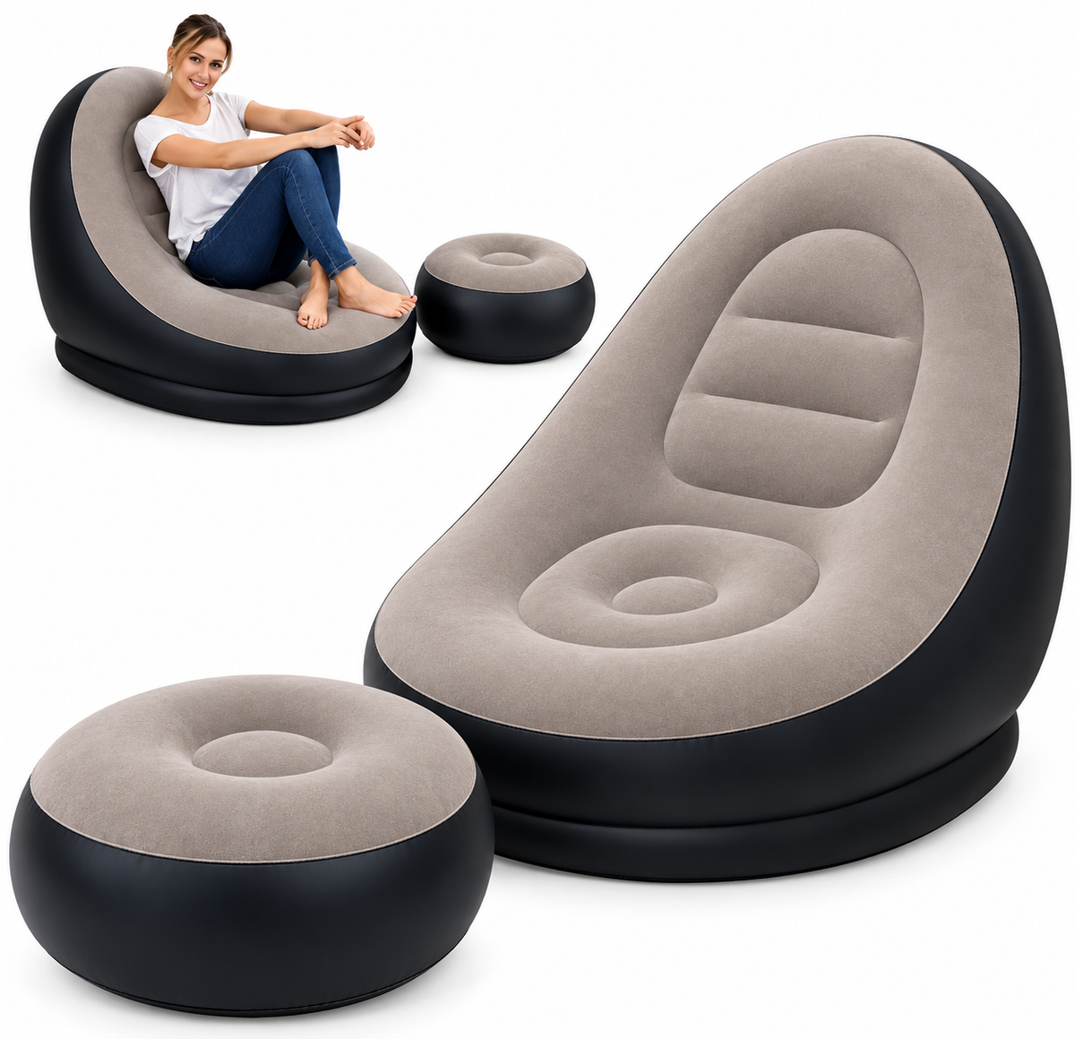 Sillón Inflable con Reposapiés