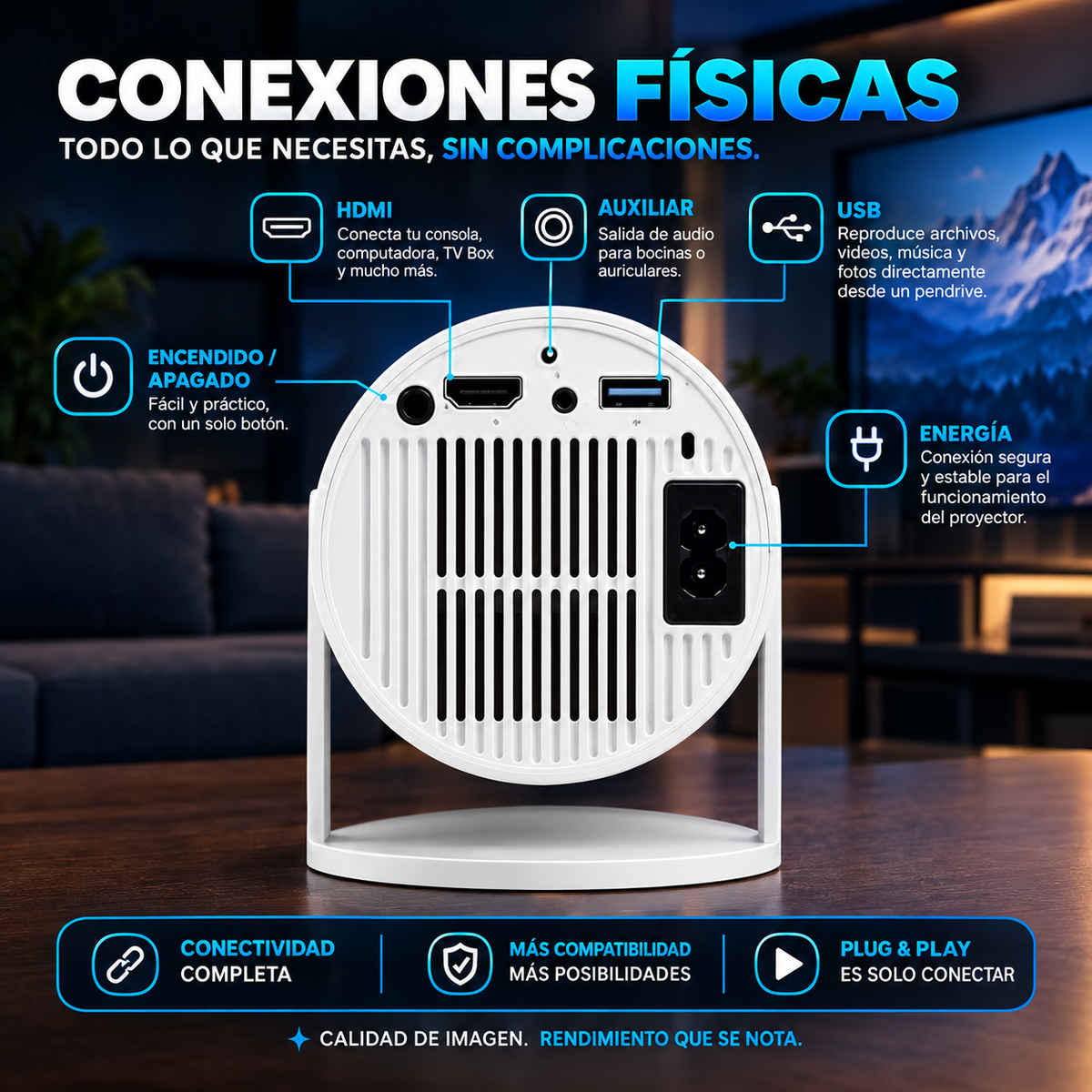 Proyector HY300 Smart Android Full HD Portátil – Cine en Casa