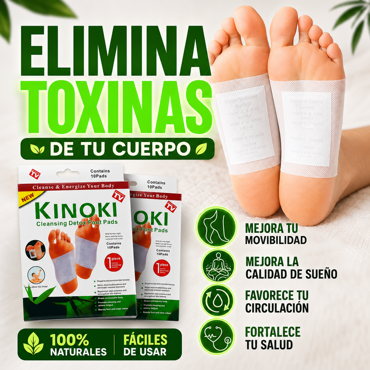 Parches Detox Kinoki para Pies