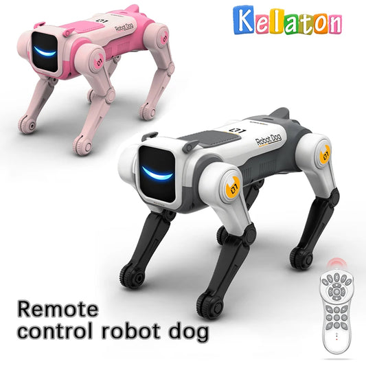 Perro robot acrobático con control remoto.